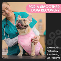 FUAMEY Recovery Suit for Dogs After Surgery,Soft Breathable Dog Bodysuit E-Collar & Cone Alternative Surgical Suit,Male Female Dog Neuter Spay Suits Anti Licking Wounds Onesie Pink Tie Dye S