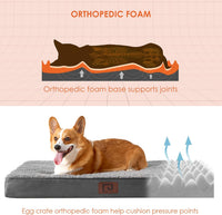 EHEYCIGA Orthopedic Dog Bed Large with Removable Washable Cover - 41*27*3.5 inches (Pack of 2) / Grey - image 2