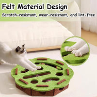 Interactive Cat Puzzle Toy with Scratch Track