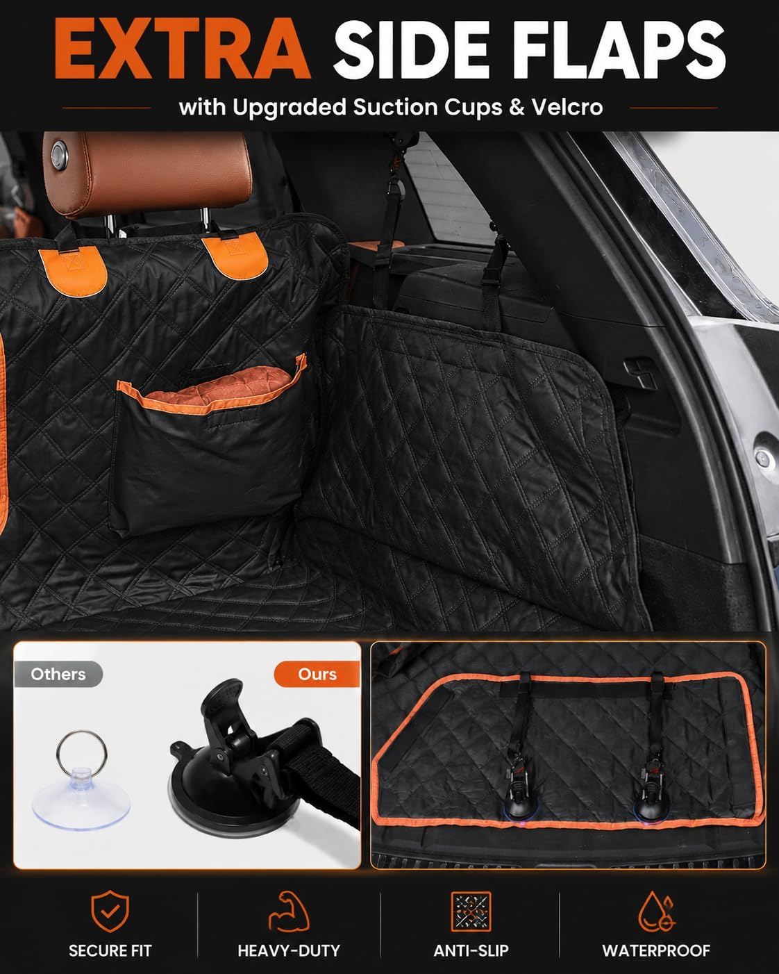 SUV Cargo Liner for Dogs,Waterproof Dog Trunk Cover with Side Flaps – Essentials for Dogs - Dog Paw / L - image 4