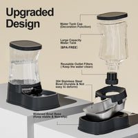 Automatic Dog Water Dispenser, Stainless Steel Bowls Feeder - Dark Grey / 2.1 Gallon - image 3