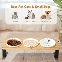 Ceramic Elevated Cat Bowls with 10° Tilted - 5" Bowls x3 - image 4