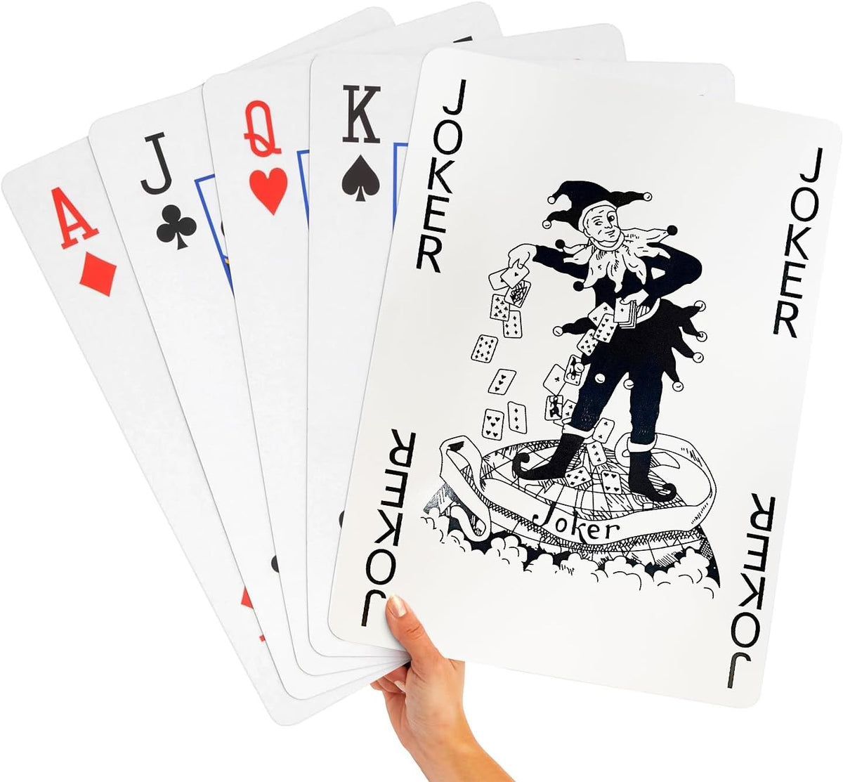 SeptCity Jumbo Playing Cards, Super Big Giant Game – Fun for Kids & Family - 16 Times
