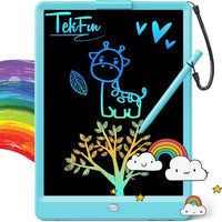 TEKFUN LCD Writing Tablet for Kids, Mess Free Doodle Board - Blue / 10 inch
