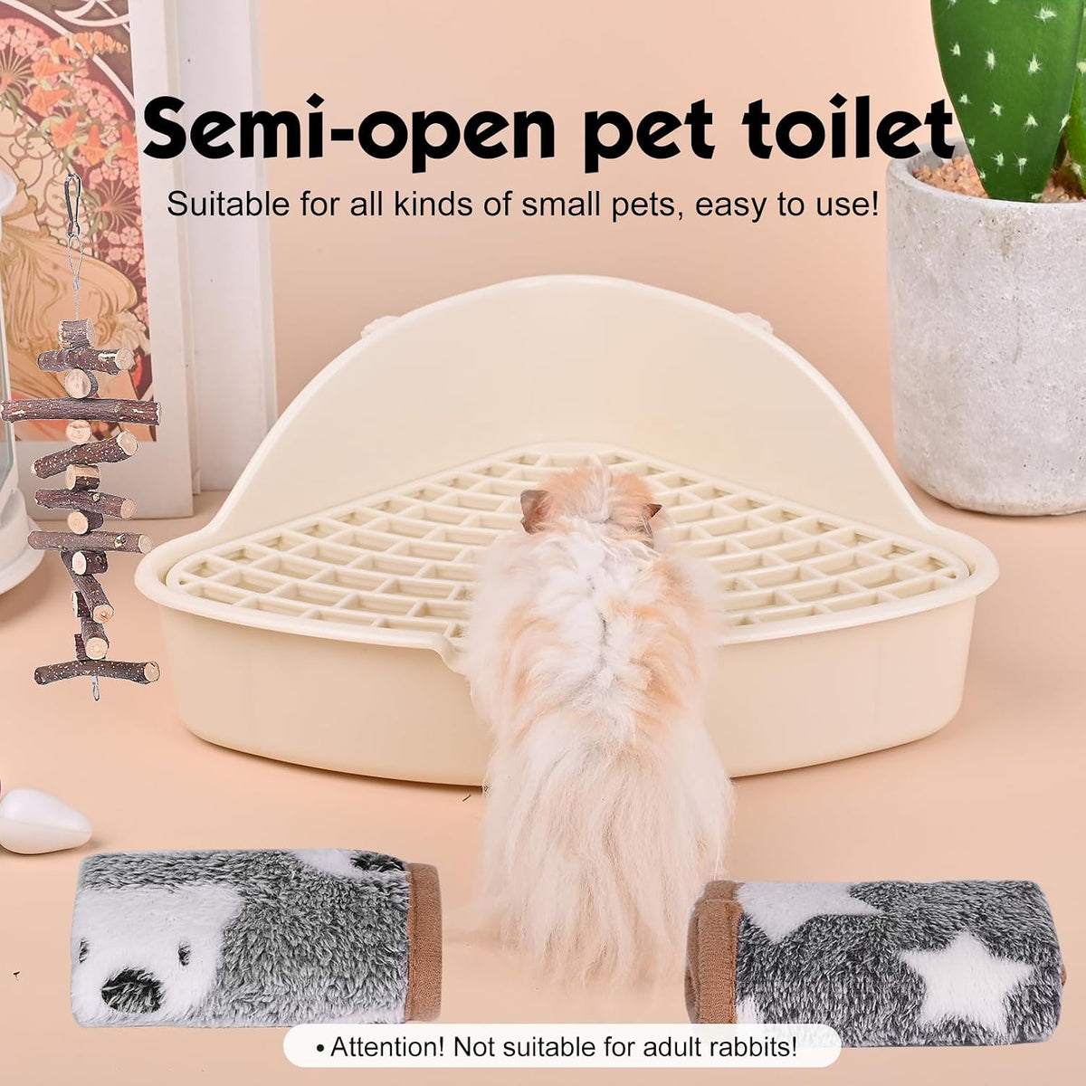 RUBYHOME Triangle Potty Trainer Corner Litter Bedding Box Pet Pan - White - image 4