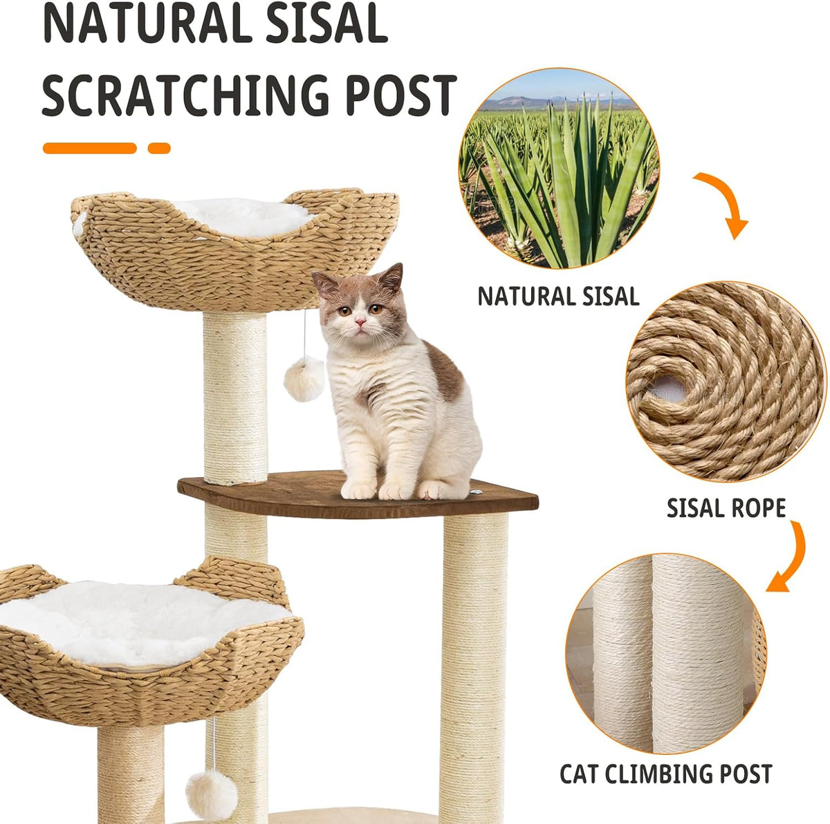 SHODMI 54" Modern Cat Tree Tower for Indoor Cats - K-903 - image 3
