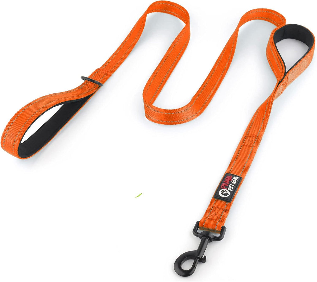 Dog Leash 6ft Long, Traffic Padded Two Handle, Heavy Duty - 6FT / Orange