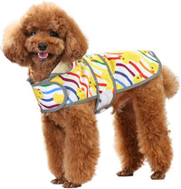 Dog Raincoat, Waterproof Dog Rain Jacket with Hood - Rainbow Ducks / Small - image 2