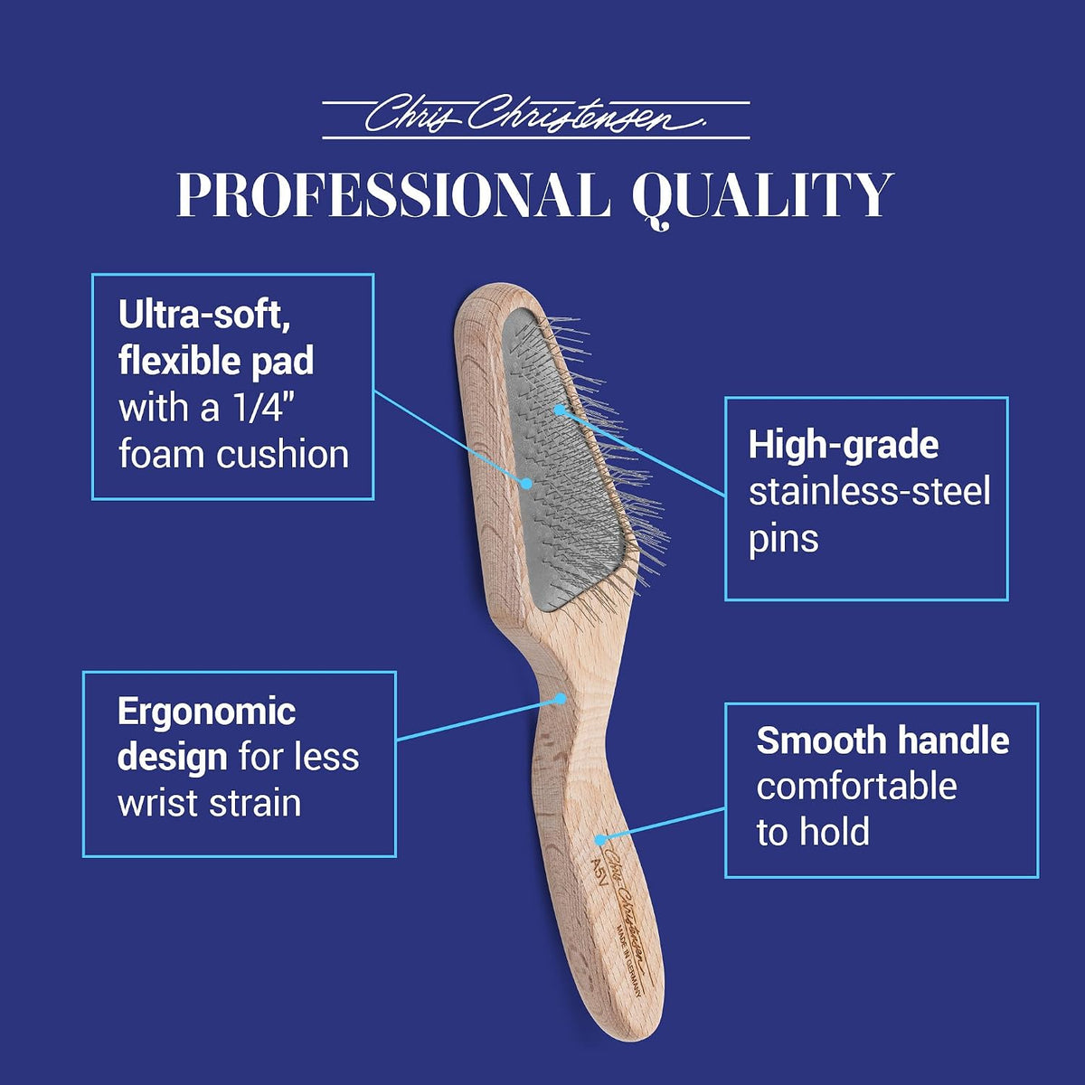 Chris Christensen Mark I Slicker Brush for Dogs - Mark V Triangle - image 4