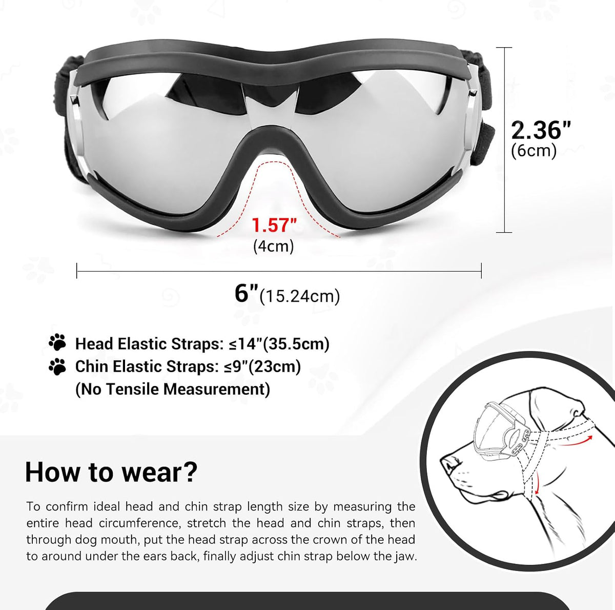Dog Goggles for Large Breeds - 2Pcs L - image 3