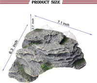PINVNBY Basking Platform for Turtles Tortoise Dock Resin Resting Rock - 【L:7.1”Lx6.3”Wx2.7”H】 / 【Bronze】 - image 3