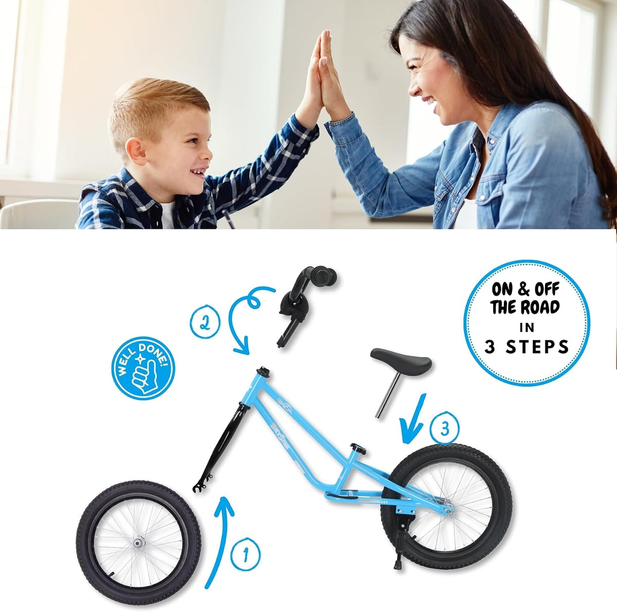 bicystar 16-inch balance bike for kids with BMX-style frame and air tires - view 8