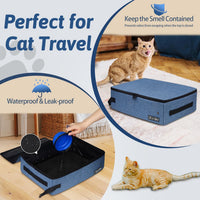 Petskd Portable Cat Travel Litter Box with Lid - Large / Blue - image 3