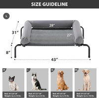 RRPETHOME Elevated Cooling Dog Cot 43x31" - Grey / 43.0"L x 31.0"W x 8.0"Th - image 2