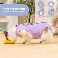 Purple Avont cat recovery suit size M in breathable cotton - view 2