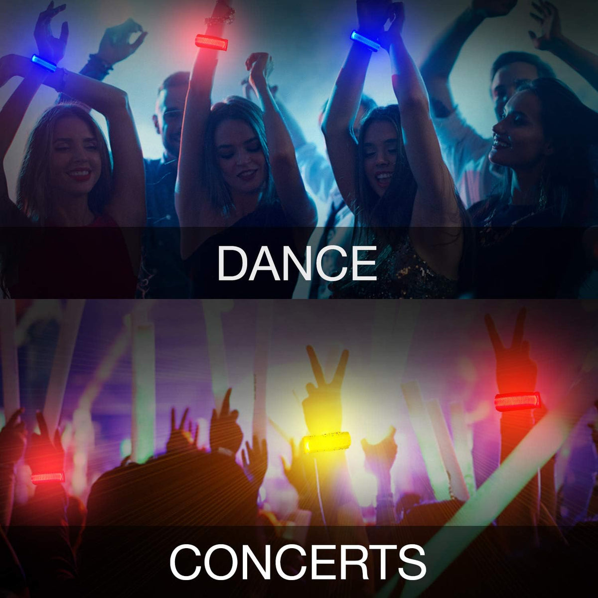 KIRALUMI 8 Pack LED Light Up Bracelets, 3 Modes - Multicolor - 8 PCS - image 4
