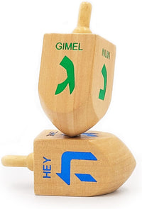 Let's Play Dreidel The Hanukkah Game 2 Extra Large Wood Dreidels - 2-Pack XL Dreidels - image 4