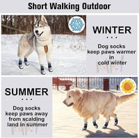 BEAUTYZOO Anti-Slip Dog Socks with Grips Traction Control for Small Medium Large Dogs, Non Skid Indoor Double Side Pet Paw Protector for Hardwood Floor Wear (Moon and Star, XL)