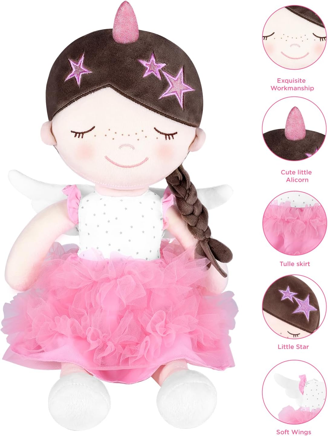 GAGAKU soft baby doll in a floral print rag doll style for toddlers - view 20
