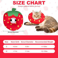 BINGPET Cat Cone Collar Soft,Waterproof Cat Recovery Collar to Stop Licking,Cute Donut Elizabethan e Collar for Cats Kittens Puppies Wound Healing After Surgery(Strawberry,Small)