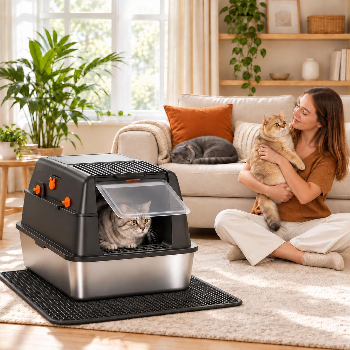 Stainless Steel Litter Box with Lid - image 2