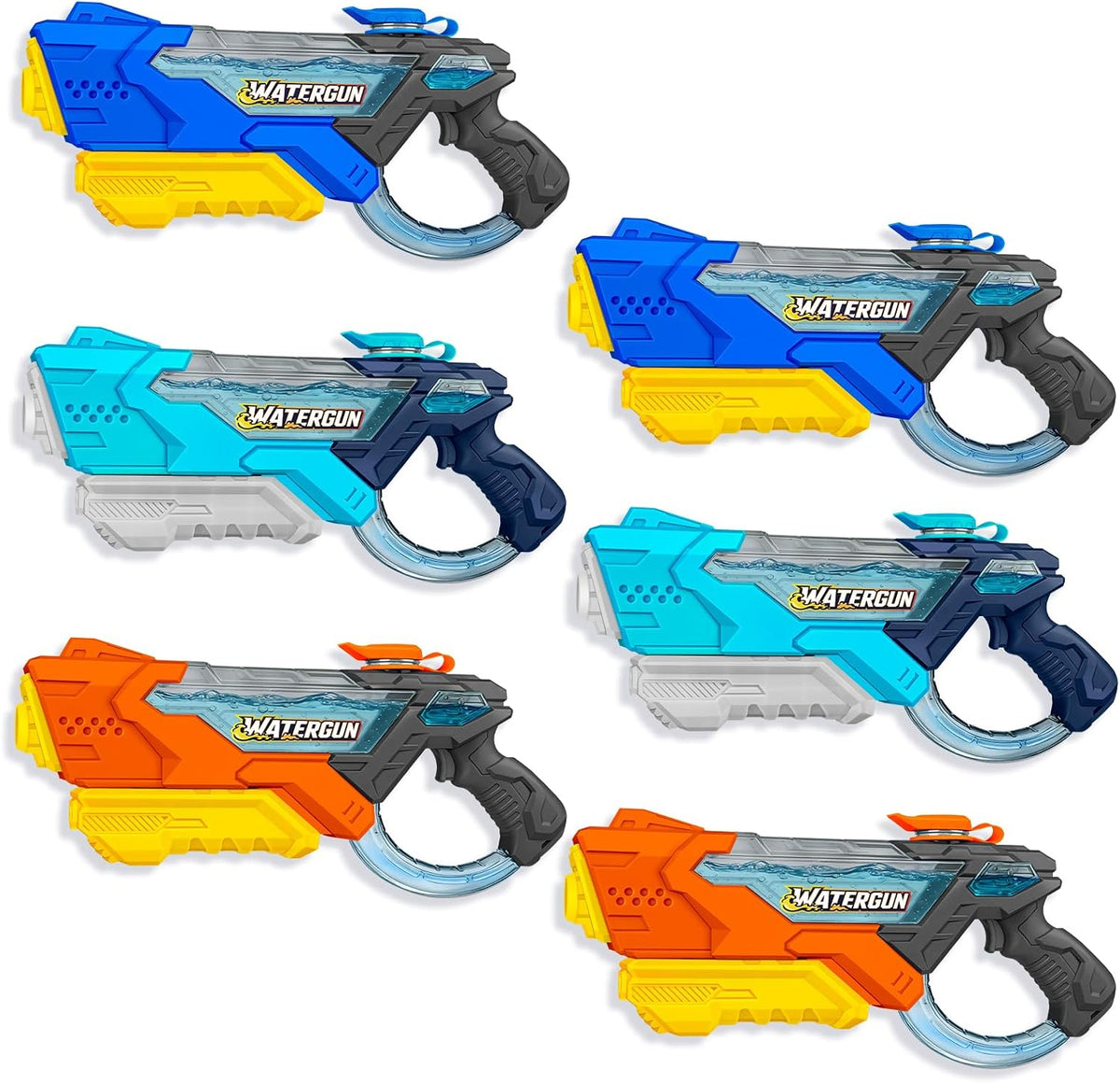 4 Pack Water Guns for Kids and Adult - 6 Pack Colorful