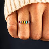 STORYJEWELLERY daughter fidget spinner ring in silver with a heartfelt message card - view 5
