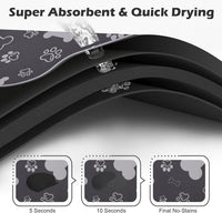 Dog Cat Food Mat, Rapid Absorbent Pet Feeding Mat - 18"L x 12"W / Bone Shaped Dark Grey - image 2