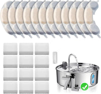 7L/236oz Stainless Steel Dog Water Fountain for Large Dogs & Cats – Essentials for Dogs - Silver / 12 Filter + 12 Sponge + 2 Pump Hose