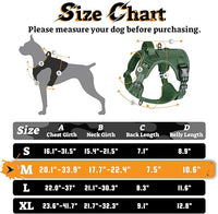 rabbitgoo Dog Harness Medium Sized No Pull, Tactical Service Pet Vest with Molle and Control Handle, Adjustable and Reflective Military Harness for Easy Walking and Training, Green, M