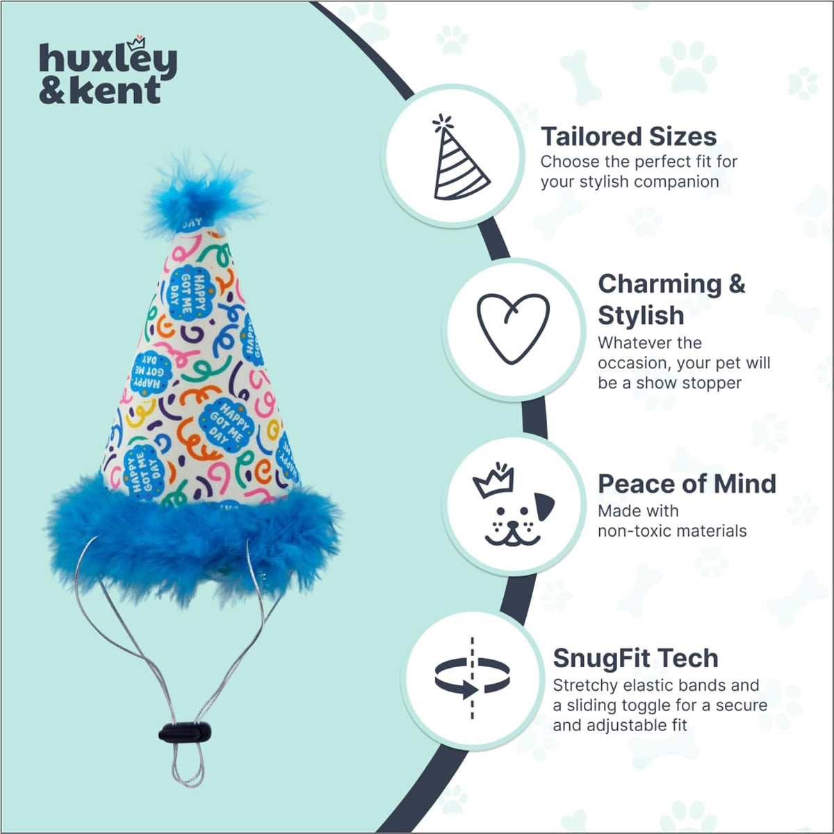 Huxley & Kent Party Crown Hat for Dogs & Cats - Small / Happy Got Me Day - image 4