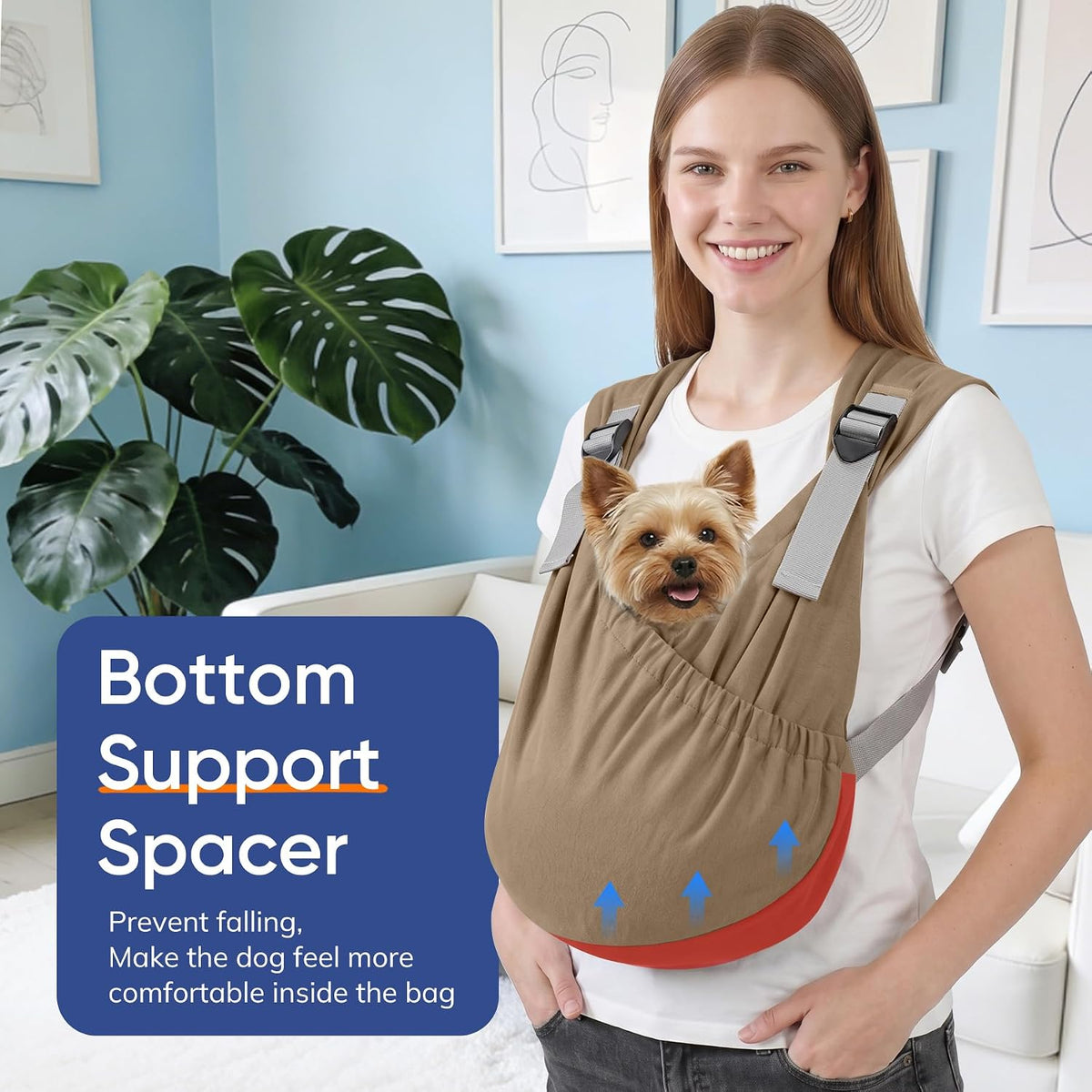 Supet Dog Sling Carrier for Pets - Brown / Plus ( 11 - 18Lbs ) - image 2