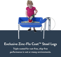 Children's Factory 18 inch small blue sensory table with lid on galvanized steel frame - view 3