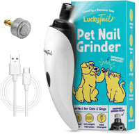 LuckyTail Dog Nail Grinder, Whisper-Quiet - White