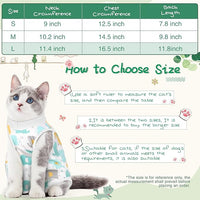Nuanchu 3 Pieces Cat Recovery Suit Kitten Recovery Suit E-Collar Alternative for Cats and Dogs Abdominal Skin Anti Licking Pajama Clothes Sets(Cute Pattern,Large)