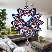 FANTAART Christmas wind spinner, 12 inch stainless steel snowman yard sculpture - view 10