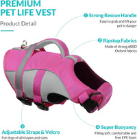 Queenmore ripstop dog life vest with top rescue handle, quick-release buckle and reflective stripes - view 3