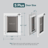Baboni Dog Door for Door, 3-Flap, Durable Plastic Frame - Snow White / Small(Plus) / Plastic Frame - image 2