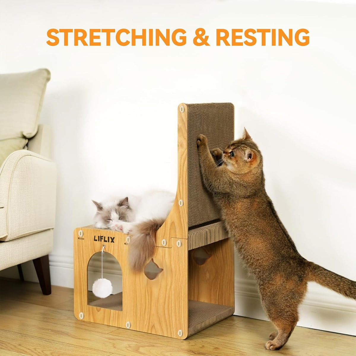 L-Shaped Double-Layer cat Scratching Board - image 4