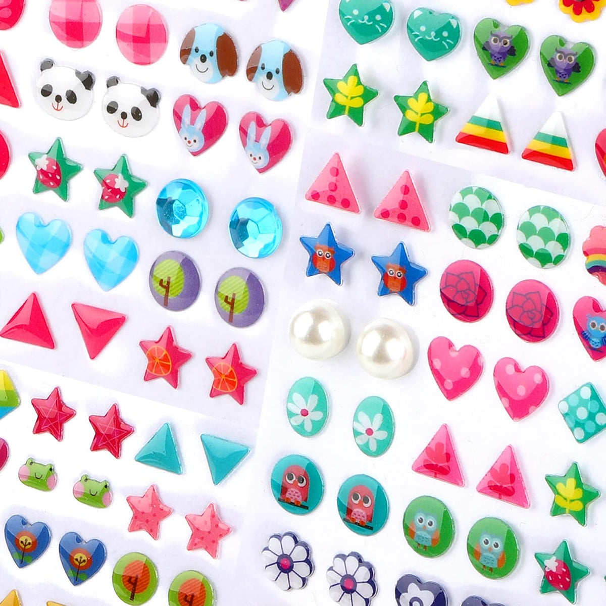 AUGSUN 240 Pcs Halloween Stick on Earrings for Little Girls – Fun for Kids & Family - Style A - image 2