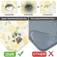 Patterned Cat & Dog Bowl Mat for Food and Water - Small (12" x 20") / Yellow-lemon - image 4