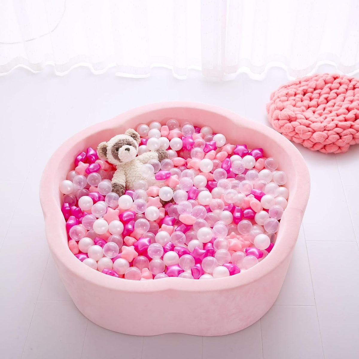 Star Ball Pit Balls for Toddlers, Ball Pool Play Tent - Pearl Purple Pink / 100 - image 2