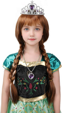 MUPUL kids long black braided wig with bangs for Halloween costumes - view 9