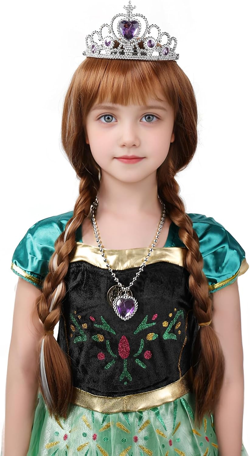MUPUL kids long black braided wig with bangs for Halloween costumes - view 9