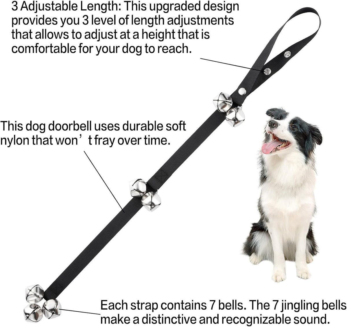 2 Pack Dog Doorbells, Dog Training Bells for Go Outside Potty Training Bell Communication Device - image 2