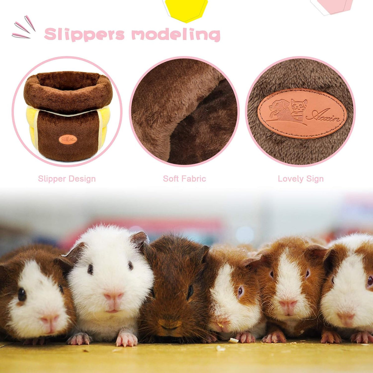YUEPET Guinea Pig Bed Cuddle Cave, Warm Fleece Hideout - Brown / 1PCS - image 4