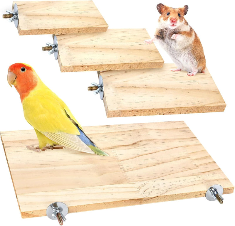 4-Size Wooden Bird Platforms and Corner Perches for Cages – Essentials for Birds