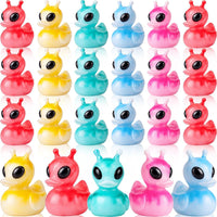 Sotiff mini alien rubber ducks, 25 green ducks with funny faces - view 4