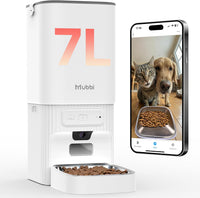 Automatic Dog Feeder with Elevated Stand - White-7L Camera without Stand / Camera without Stand