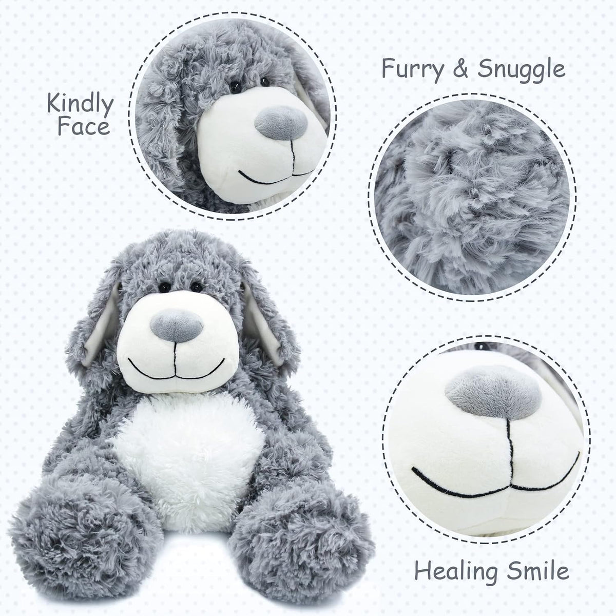 WEIGEDU floppy stuffed dog plush, 20 inch brown puppy with soft plush fur - view 21